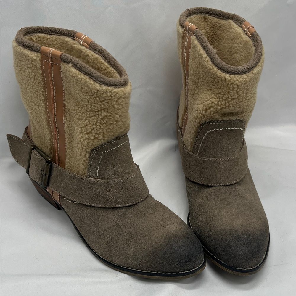 Kelsi Dagger Brooklyn Tempest Suede Sherpa Lined Ankle Boots